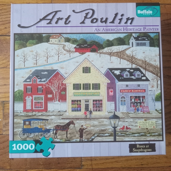 Buffalo Games Art Poulin Pre Owned " Roses at Snapdragons " 1000 Pc Puzzle - Picture 4 of 6